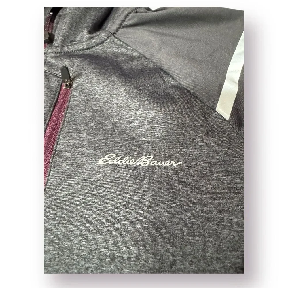 Eddie Bauer Mens Medium Gray 1/4 Zip Sweatshirt Hoodie Shirt Size Large Gorpcore